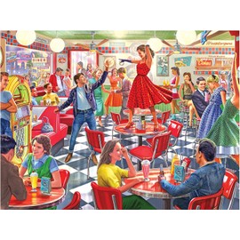 RoseArt - Back to The Past - Dancing at The Diner - 750 Piece Jigsaw Puzzle for Adults