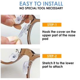 Mochi a girl, Eyeglass Nose Pads | Non-Adhesive Anti-Slip Nose Pads Cover | Soft Silicone Nose Pad Cushion for Glasses, Eyeglasses, Sunglasses | 1 Pair (Clear)