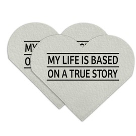 My Life is Based on a True Story Heart Faux Leather Bookmark - Set of 2