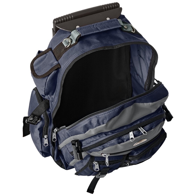 Everest Deluxe Wheeled Backpack, Navy/Gray/Black, One Size