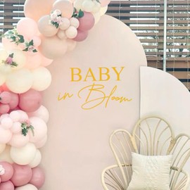 Capiont Baby in Bloom Decal - Gender Reveal Party Decals,Baby Shower Party Decorations，Balloon Arches or Photo Props. (Yellow Baby in Bloom)
