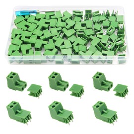 YIXISI 40 Pairs PCB Mount Screw Terminal Block Pluggable, 5.08 mm 2 Pin PCB Terminal Block Plug, Screw Terminal Block Connector, for Circuit Board (Right Angle)