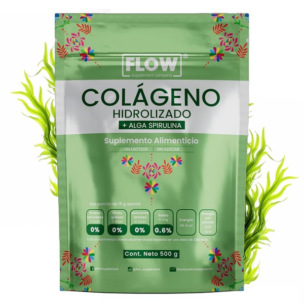 Colgeno Hidrolizado con Espirulina - 500g en Polvo - Colgeno