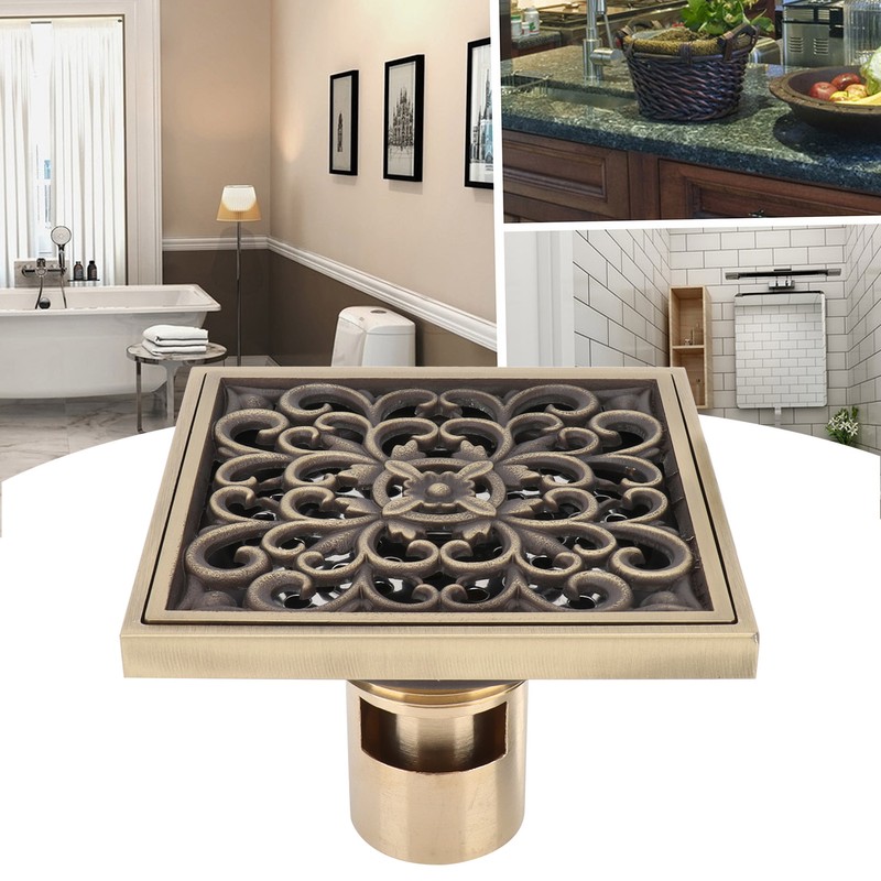 Floor Drain Antique Copper Shower Drain Kit for Home Hotel
