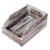 Liry Products Torched Wood Paper Nesting Tray Stackable Document Storage