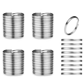 50pcs 25mm Key Ring Keychain Metal Silver Round Split Key Chains Rings Connectors for Home Car Dog Tag Office Ornaments Keys Attachment