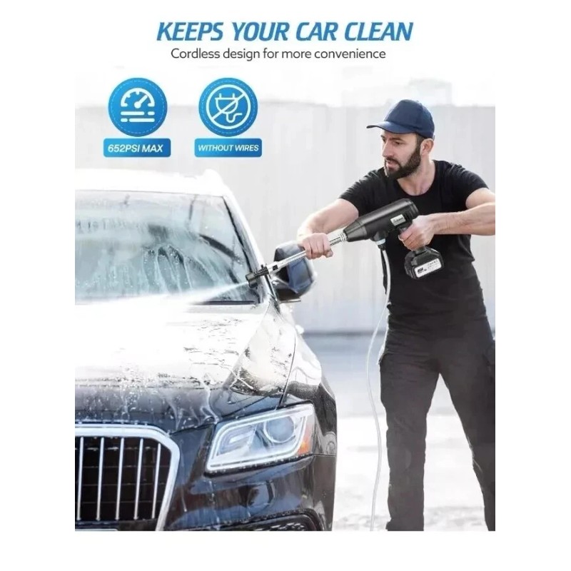 Aihand Cordless Pressure Washer, 652PSI Portable Power Cleaner with Rechargeable