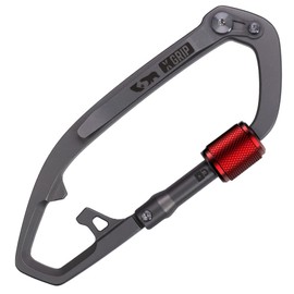 GPCA-Unisex Adult Carabiner Keychain X, Heavy Duty Carabiner For Outdoor And Daily Use, Use As Camping, Hiking And Outdoor Gear, Titanium With Red Ring Carabiner X Titanium W/Red Knurling