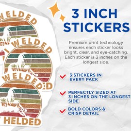 (3 Pack) Welder Decals - Funny Welding Sticker - I Welded It Healed Laptop Decal - 3 Inches On Longest Side - Easy Peel & Apply - Made in USA - 3MCS4931