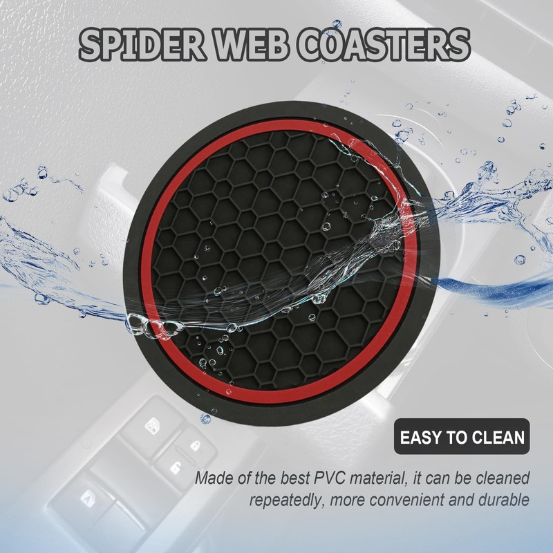 4PCS Car Cup Holder Coasters,2.75 Inch Anti-Slip Car Coasters