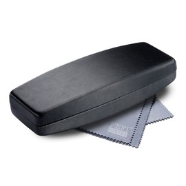 FEFI Large Hard Case Glasses Case in Silk Look - Size L, black