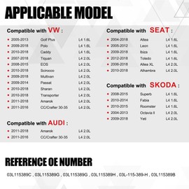 Upgraded Aluminum Oil Filter Housing Assembly Fit for VW Amarok Passat 2.0L 2012-2014 A3 Q3 2.0L 2012-2014 Replaces# 03L115389H 03L-115-389-H 03L115389B 03L115389C 03L115389G 03L115389G