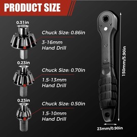 2 in 1 Drill Chuck Ratchet Spanner, Ratchet Drill Chuck, Drill Chuck Ratchet Wrench, Multifunctional Interchangeable Fastening Clamping Tool, Non-slip Handle, For Electric Drills & Power Tools (2Pcs)