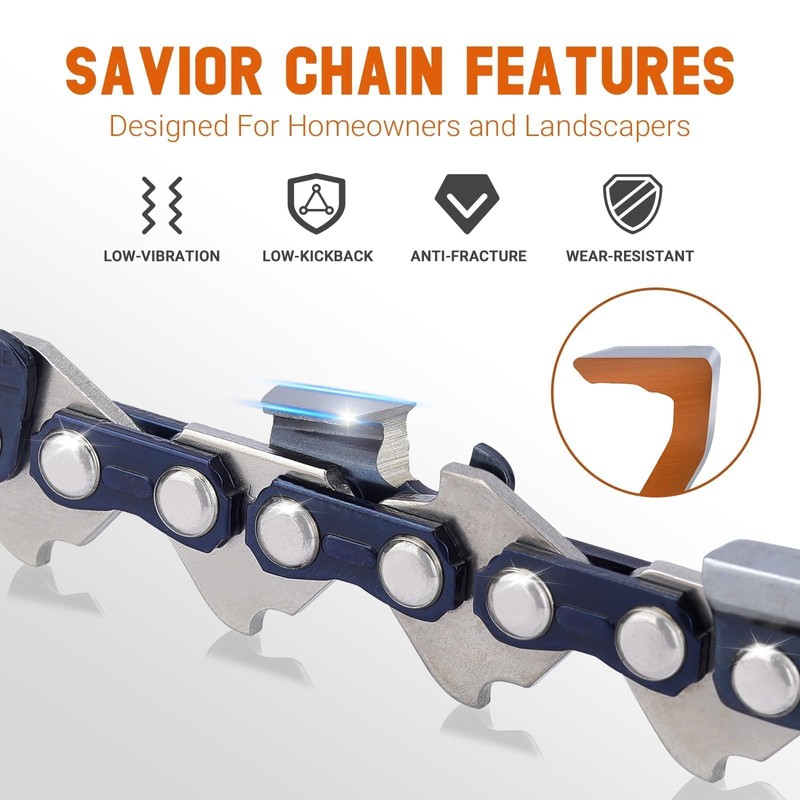 Savior 18 Inch Chainsaw Chain .325" Pitch, .063" Gauge, 68