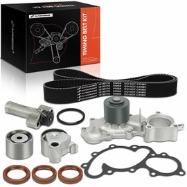A-Premium Engine Timing Belt Kit & Water Pump W/Thermostat, Tensioner, Idler Pully - DOHC, 6Cyl 3.4L - Compatible with Toyota 4Runner 1996-2002, Tacoma 95-04, Tundra 00-04, T100 95-98, for# TKT-025