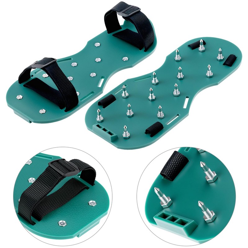 QWORK Self-Levelling Cement Tool Kit, Floor Construction Roller Spike Shoes,