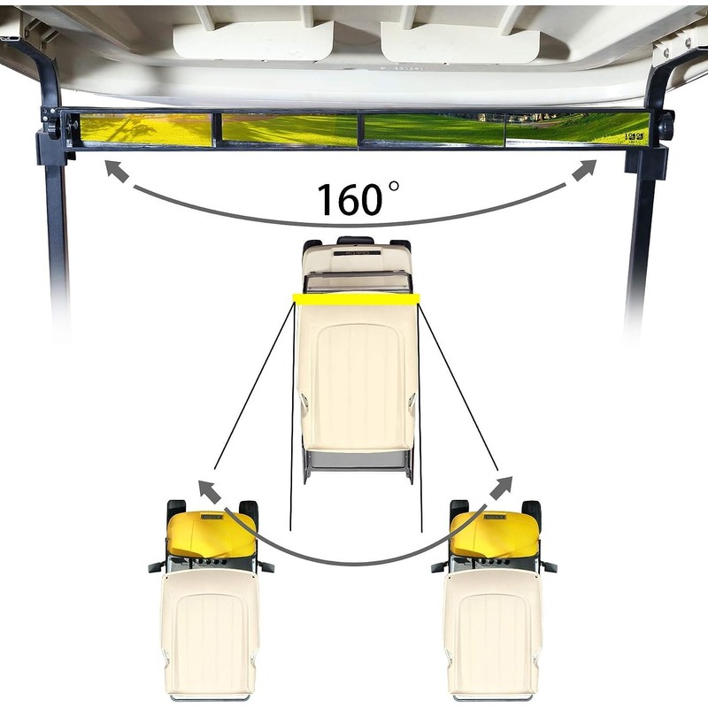 10L0L Universal Golf Cart 4 Panel Mirror for Yamaha EZGO