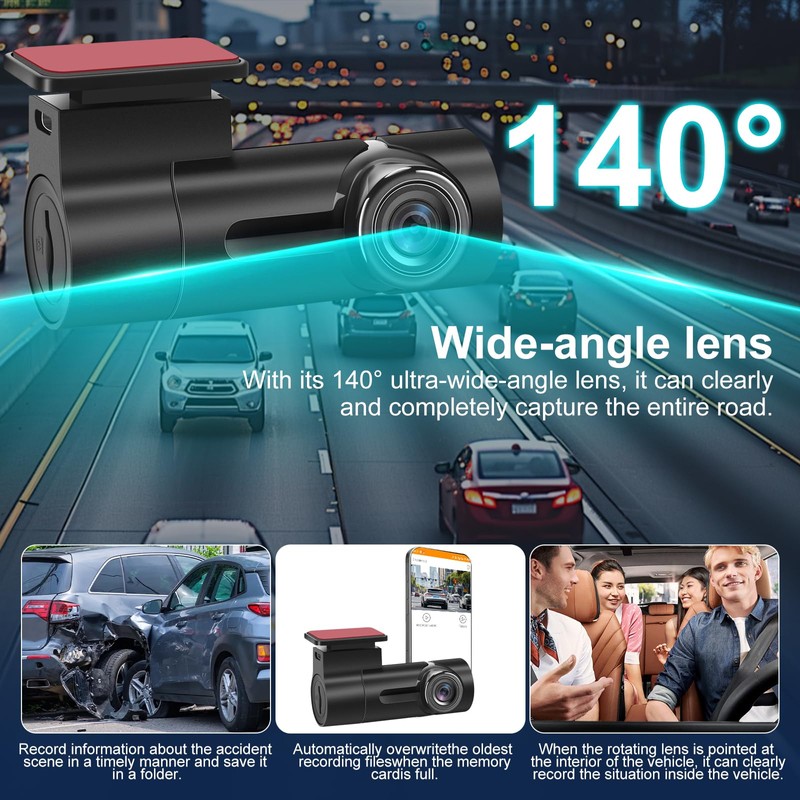 WiFi Dash Cam - Mini Dash Cam with Application Suitable
