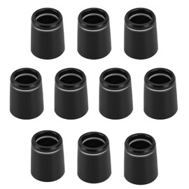 YINETTECH 10pcs 8.5x16x12.2mm Golf Club Shaft Ferrules Silver Ring Vibration Damping Plastic Sleeve for 0.335 Pointed Iron Shaft Black