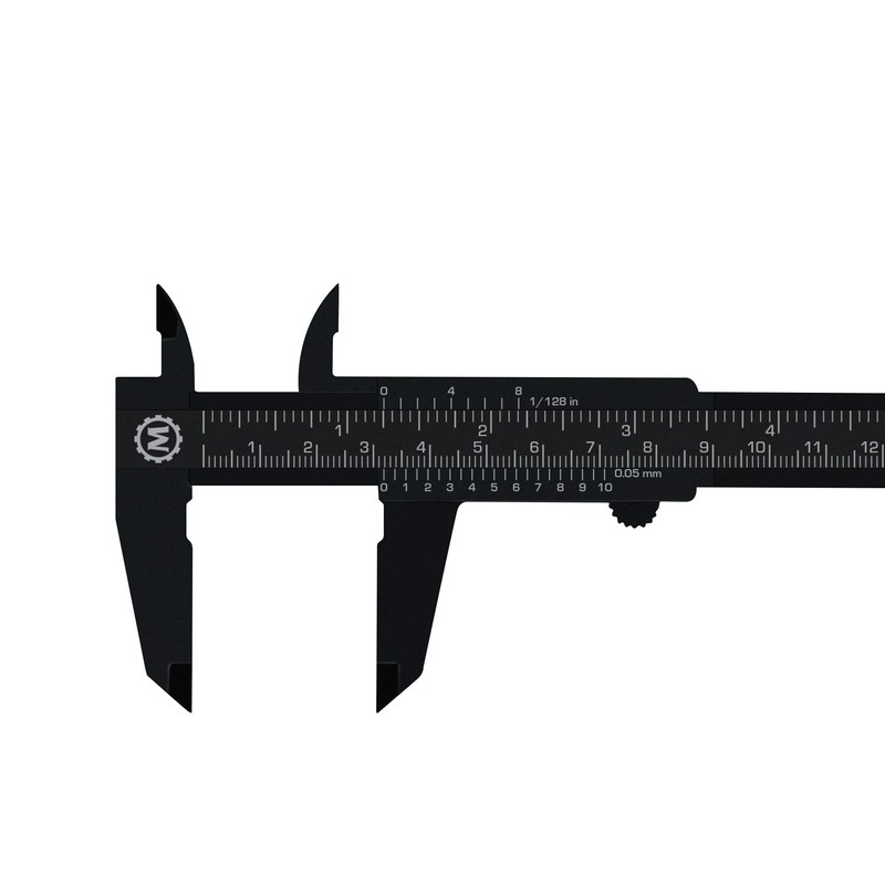 Marathon Vernier Caliper, Lightweight Durable Plastic. 0-6 inch (150mm) Scale