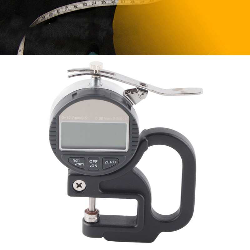 Digital Display Paper Leather Cloth Thickness Gauge Measuring Tool Range