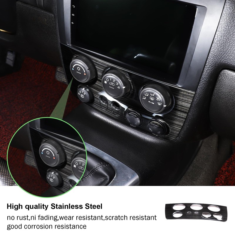 PIUGILH Center Console Panel Trim Stainless Steel Interior Decoration Accessories