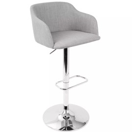 LumiSource Daniella Adjustable Barstool/Swivel, Light Grey - BS-DNLLALGY
