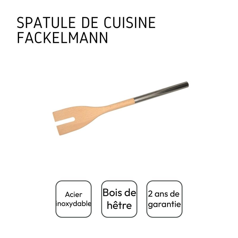 Fackelmann 30375 Salad Fork Beech Wood and Stainless Steel Handle
