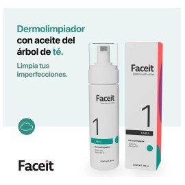 Faceit Kit Anti Acne 3 Pasos Limpia, Trata y Protege Reduce Granos Barros Espinillas Tratamiento Acne Kit de Cuidado Facial Acido Glicolico Peroxido de Benzoilo y Aceite de Arbol de té