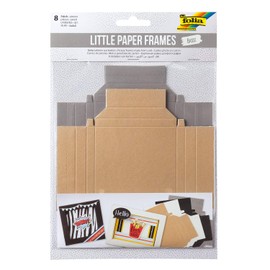 folia Little Paper Frames Basic 61601 Picture Frame Made of Photo Card to Stick Together, 8 Pieces Assorted in 2 Sizes and 4 Colours