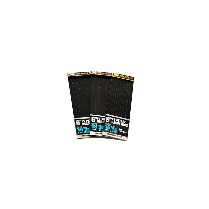 Guru 6" Pole Rigs Ready Tied Hooklength All Patterns and