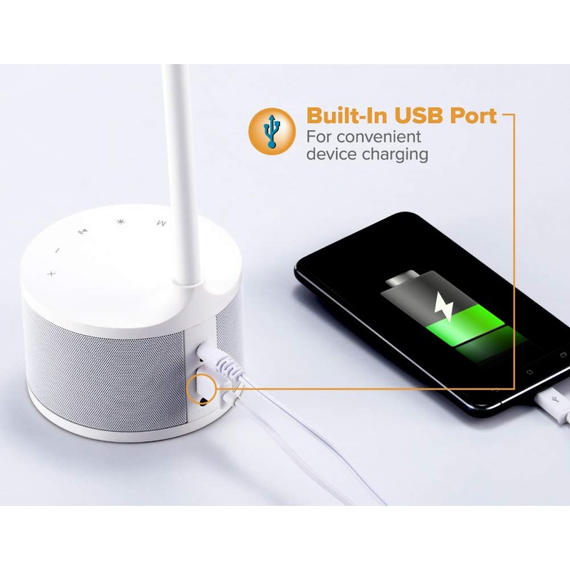 Bostitch Office LED Dimmable Desk Lamp with Bluetooth Speaker &