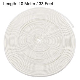 sourcing map Insulation Braid Sleeving, 33Ft-5mm High Temp Fiberglass Sleeve White