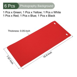 YOKIVE 6Pcs EVA Backdrop, Non-Reflective Photo Background | for Light Box Small Products Photography Studio (White/Black/Red/Green/Yellow/Blue, 19x8")