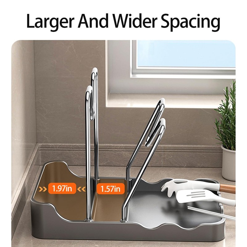 Dhlxyzt Pot lid Holder And Spoon Rest, 2 Layers Lid