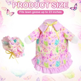 FuWeave Summer Goose Outfit Flower Lawn Porch Goose Clothes for 23" Large Statue Outdoor Patio Yard Lawn Art Decoration(Butterfly)