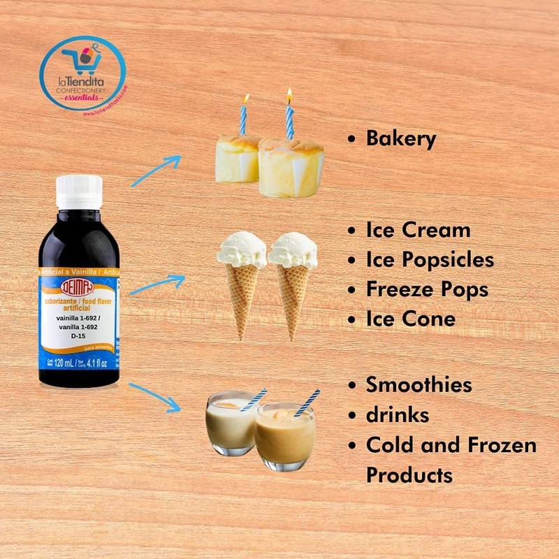 Deiman Artificial Food Flavoring Vanilla Concentrate 1-692 D-15 (4 fl.oz.)