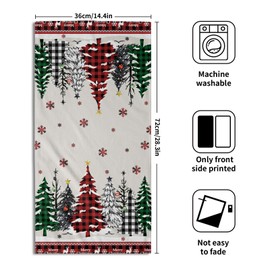 Merry Christmas Hand Towel 28x14in Christmas Tree Hand Towel Set of 2 Merry Christmas Snowflake Fingertip Towels for Bathroom Winter Xmas Holiday Absorbent Towel for Home Hotel Spa Gym Decorations