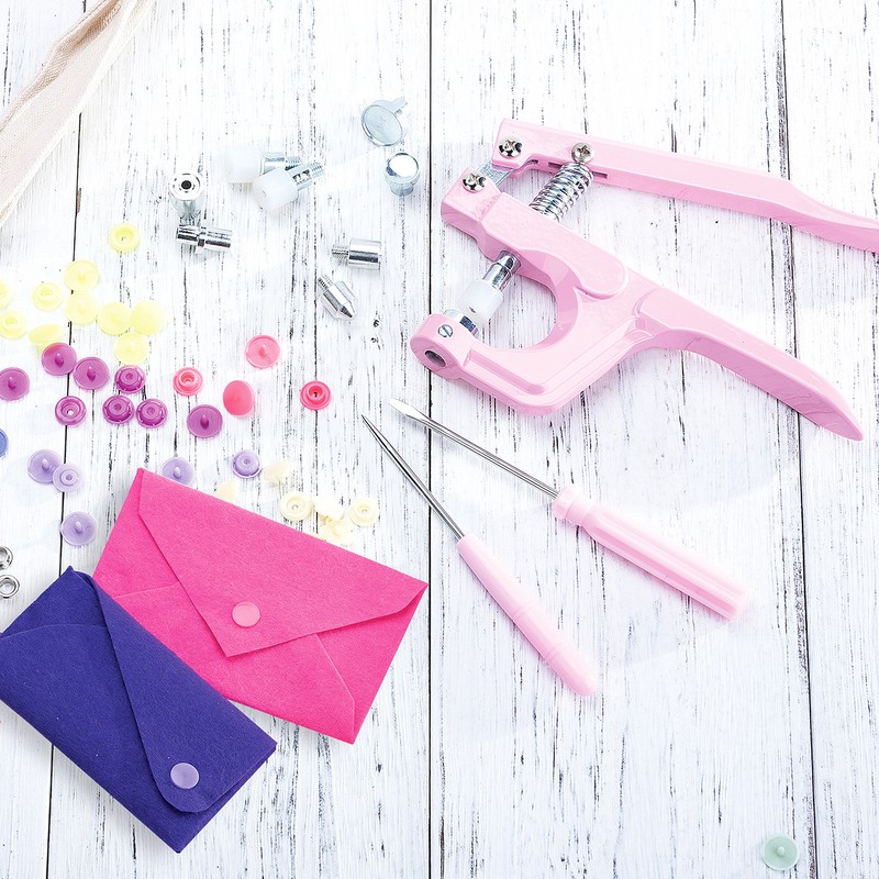 Plastic and Metal Snap Buttons with Snaps Pliers Set,300 Sets