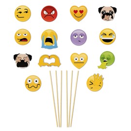 NPW NP37166 Emoticon Photo Booth Selfie Props Set, Paper, Get Emojinal