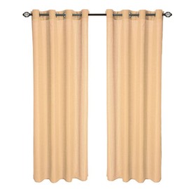 Lavish Home 63-95T938-G Olivia Jacquard Grommet Single Curtain Panel, 95-Inch, Gold