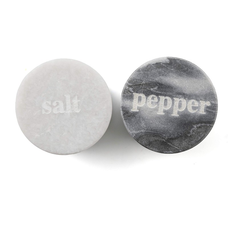 Thirstystone White & Black Marble Pinch Pots with Etched Lids,