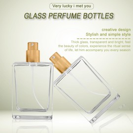 Enenes Glass Refillable Perfume Bottle 8Pcs Portable Square Empty Glass Perfume Atomizer Bottle 30ml Spray Glass Bottle Atomizer Container(4Black 4White)