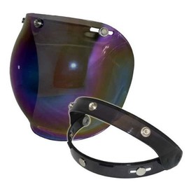 ザワキタオートパーツ バブルシールド（レインボー）+フリップアップ（ブラック）お買得SET 劣化を防ぐUVカット加工 傷を防ぐハードコート丈夫なポリカーボネイド製 3点ボタン式 汎用品他社製品取付けOK！