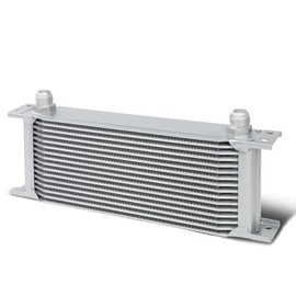 Auto Dynasty Universal Automotive Silver Aluminum 16-Row Engine & Transmission Oil Cooler