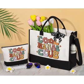 Best Grandma Gifts Nana Grandma Mothers Day Gifts from Grandkids Granddaughter Grandchildren, Unique Grandma Birthday Gifts for Nana Gigi Grandmother New Grandma, Canvas Nana Tote Bag & Makeup Bag