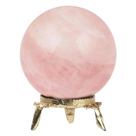 Rose Quartz Sphere, Gem Ball, Crystal Sphere, Crystal Ball with Stand, Meditation Balls, Feng Shui Supplies, Wealth Stones and Crystals, Decorative Balls for Table