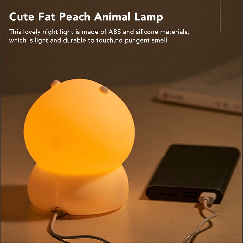 USB Fat Peach Night Tap Lamp with Timing Function Intelligent