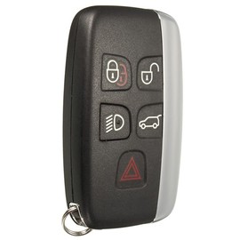 WANGCL Soft TPU Key Fob Cover Remote Control Premium Key Protector Case Compatible with Land Rover Discovery Sport Evoque Aurora Jaguar XF XJ XJL XEL XFL F-pace 5 Buttons (Silver)