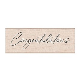 Hero Arts C6465 Wood Block Stamp, Cursive Congratulations